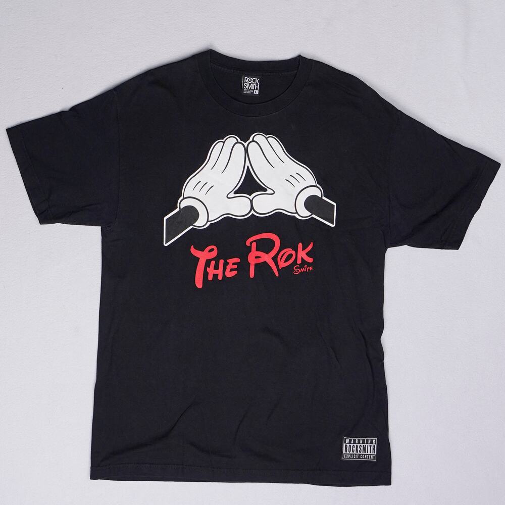 RockSmith The Rok Graphic Tee Mens Large Black Roc Sign New Without Tags